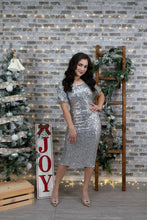 Load image into Gallery viewer, Dazzle in Sequins Petite Dress (Silver)