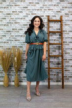 Load image into Gallery viewer, Ruffle me Gently Olive Dress