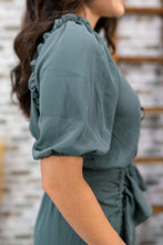 Load image into Gallery viewer, Ruffle me Gently Olive Dress