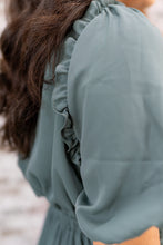 Load image into Gallery viewer, Ruffle me Gently Olive Dress