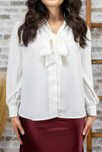 Load image into Gallery viewer, Sweet as Fall Tied Blouse (White)