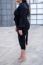 Load image into Gallery viewer, Wrapping You With Love Sweater Dress (Black)