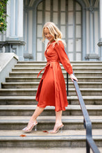 Load image into Gallery viewer, Falling Rust for You Midi Wrapped Petite Dress