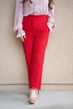 Load image into Gallery viewer, I Love Beeing with You Petite Lace Pants (Red)