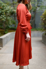 Load image into Gallery viewer, Falling Rust for You Midi Wrapped Petite Dress