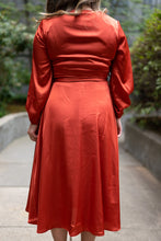 Load image into Gallery viewer, Falling Rust for You Midi Wrapped Petite Dress