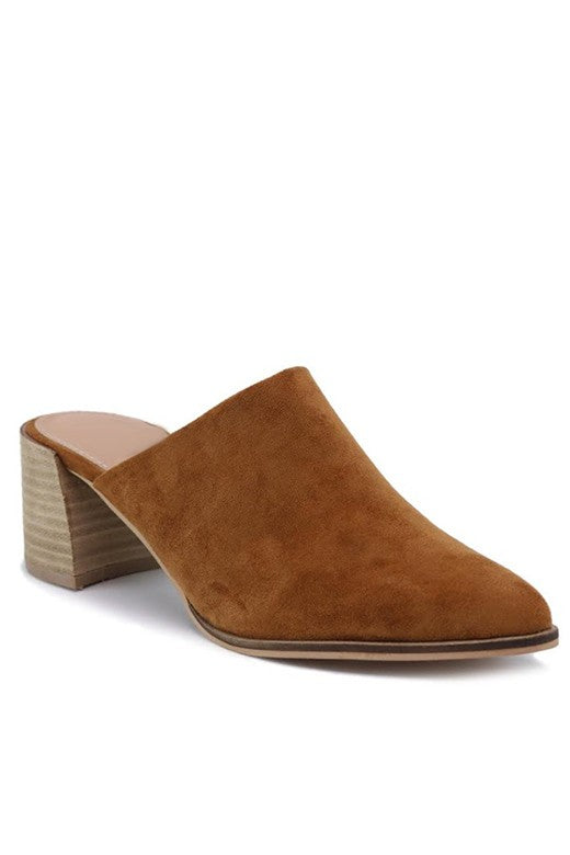 Camel Suede Mules