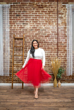 Load image into Gallery viewer, Love Me Like You Do Red Tulle Skirt
