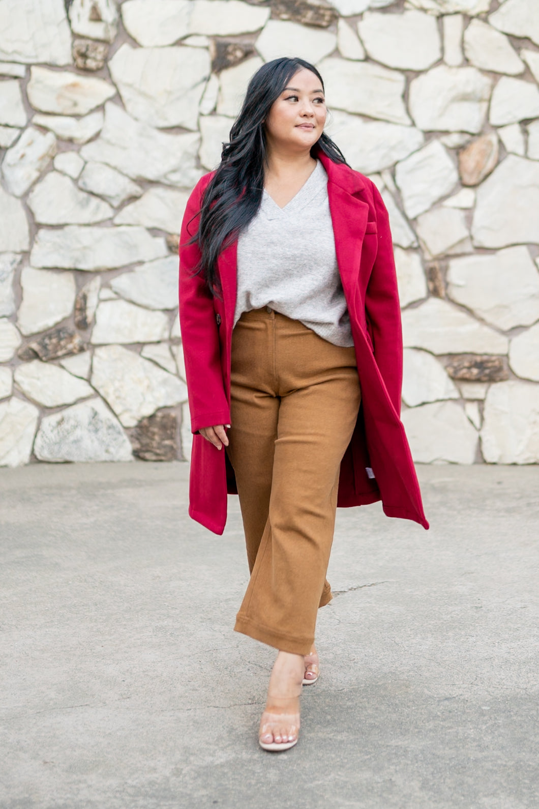 Red and Bold Double Breasted Jacket