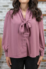 Load image into Gallery viewer, Sweet as Fall Tied Blouse (Lilac)
