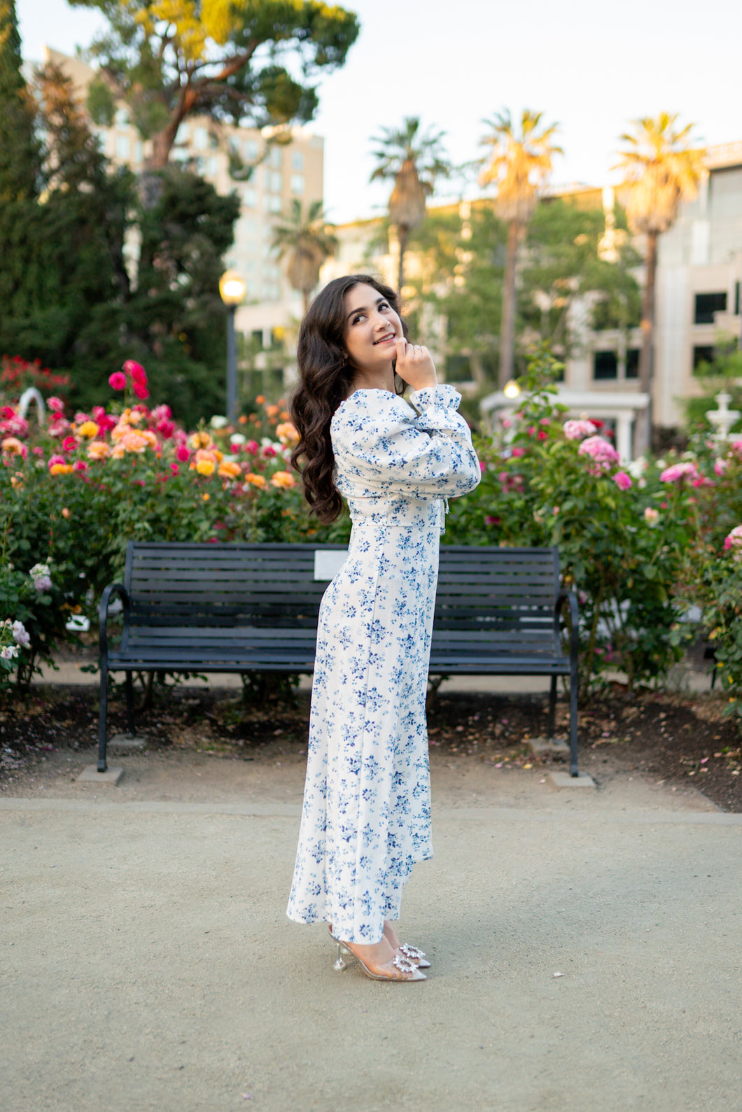 Blue Floral Maxi Dress