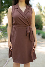 Load image into Gallery viewer, Brown Vest Wrapped Dress
