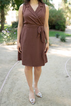 Load image into Gallery viewer, Brown Vest Wrapped Dress
