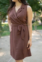 Load image into Gallery viewer, Brown Vest Wrapped Dress
