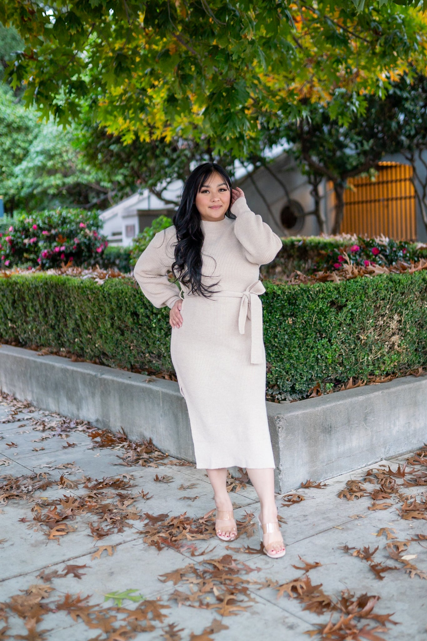 Wrapping You With Love Sweater Dress (Taupe) – Bee Petite