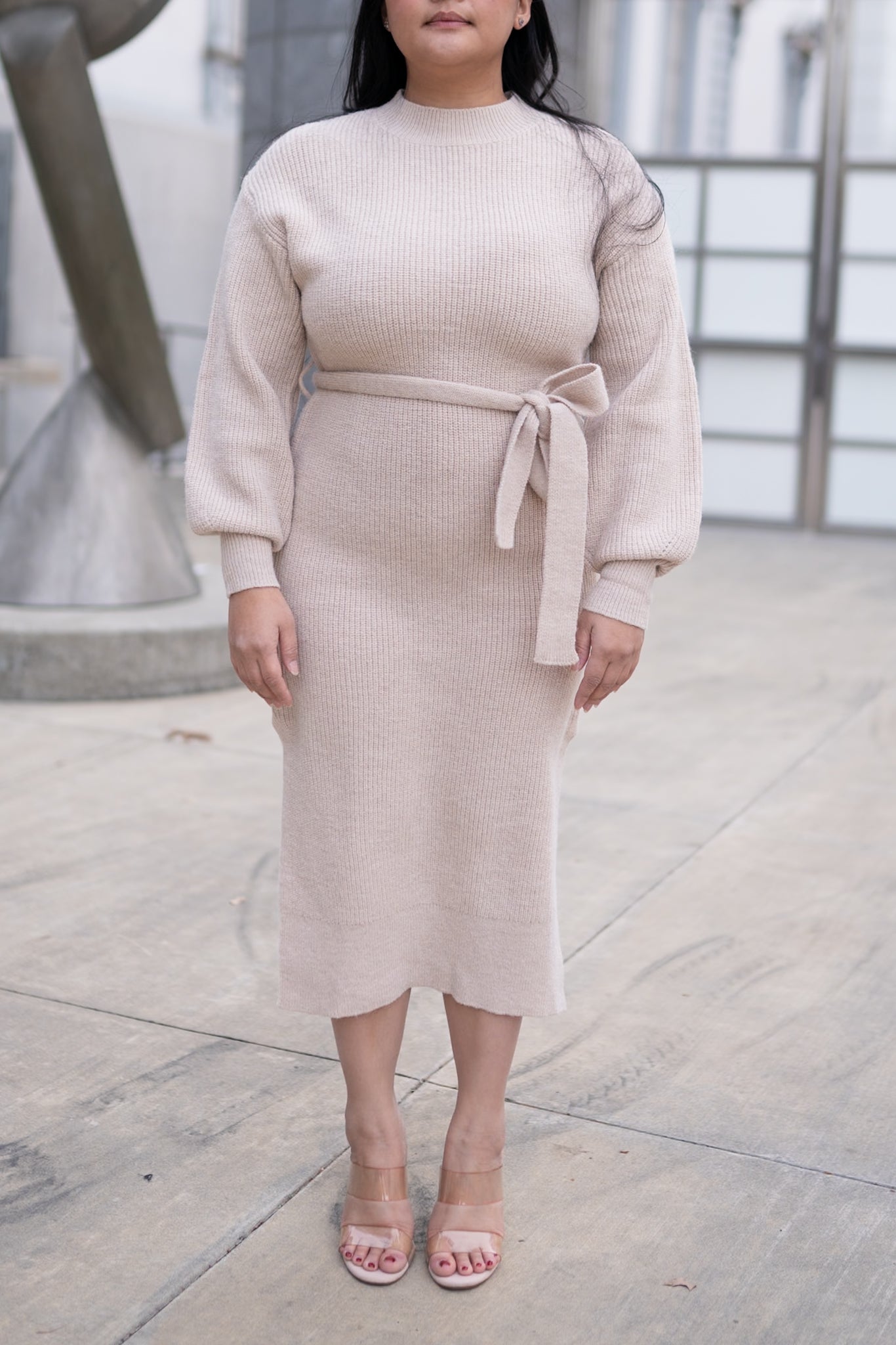 Wrapping You With Love Sweater Dress (Taupe) X-Large Wrapping You With Love Sweater Dress (Taupe) X-Large