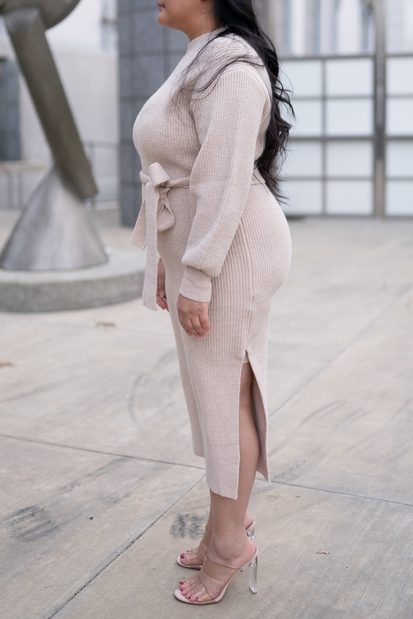 princess polly baby blue dress WornOnTV: Dorit's beige one-shoulder sweater dress and cardigan on The Real  Housewives of Beverly Hills | Dorit Kemsley