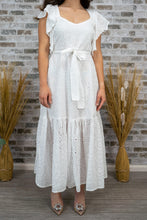 Load image into Gallery viewer, Bee My Lover Eyelet Maxi Dress (White)
