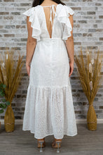 Load image into Gallery viewer, Bee My Lover Eyelet Maxi Dress (White)
