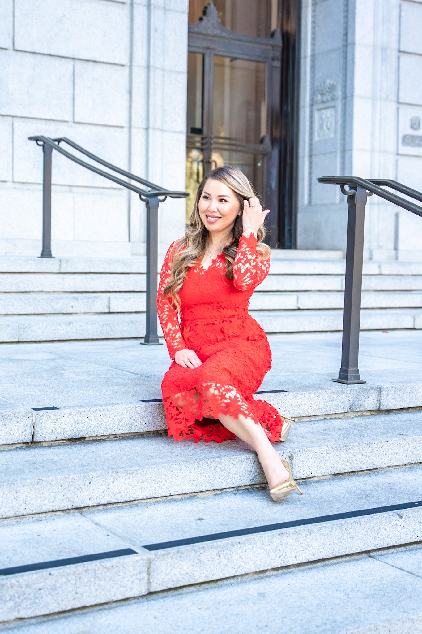 Beautiful in Red Lace Petite Midi Dress XX-SMALL Beautiful in Red Lace Petite Midi Dress XX-SMALL