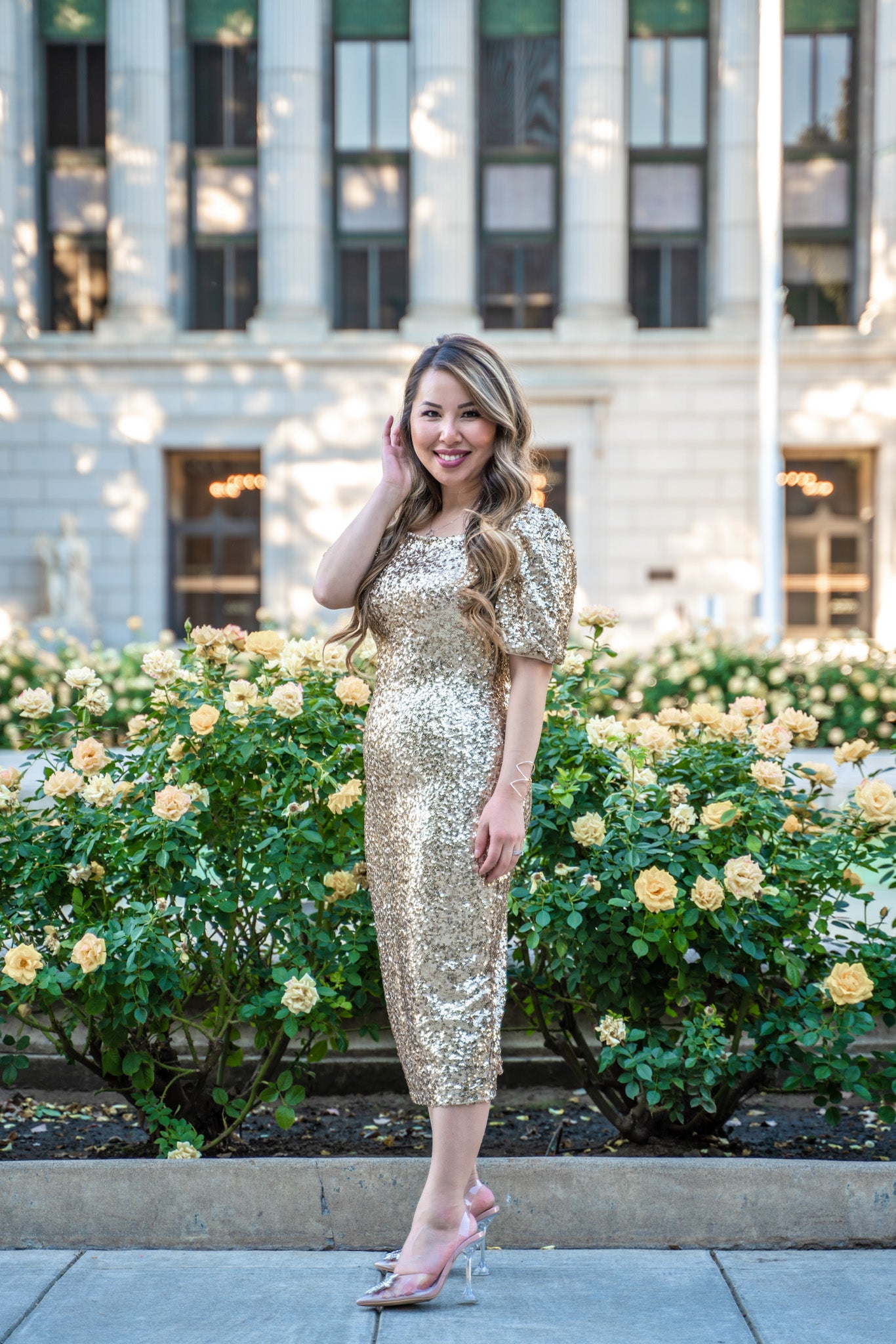 Dazzle in Sequins Petite Dress (Gold) X-Small Dazzle in Sequins Petite Dress (Gold) X-Small